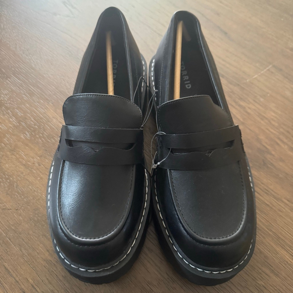 torrid Shoes - Torrid Black Platform Loafers – Lug Sole (NWT, Size 10W)